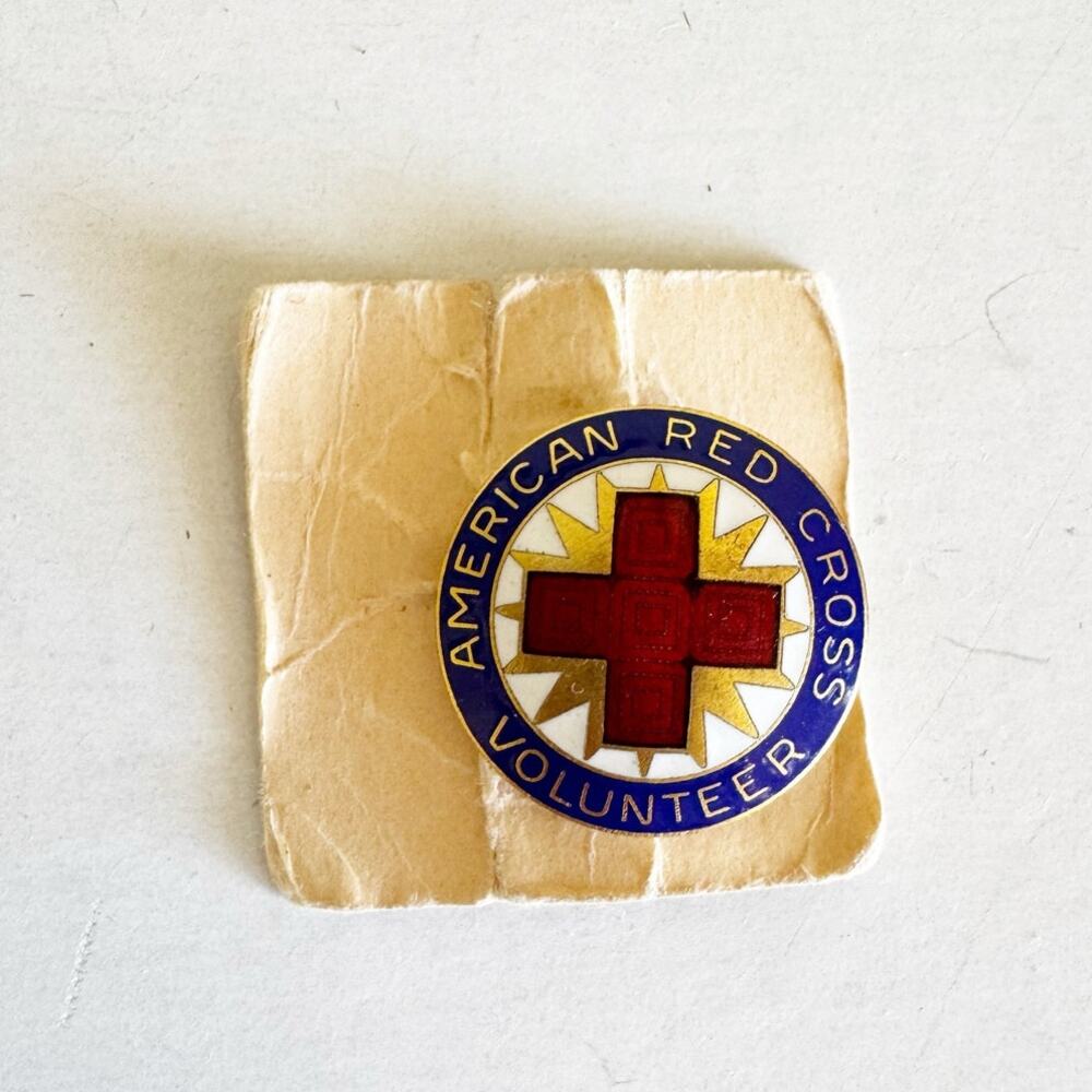 Vintage 1940s WWII ERA - American Red Cross Volunteer PIN Award Uniform Badge